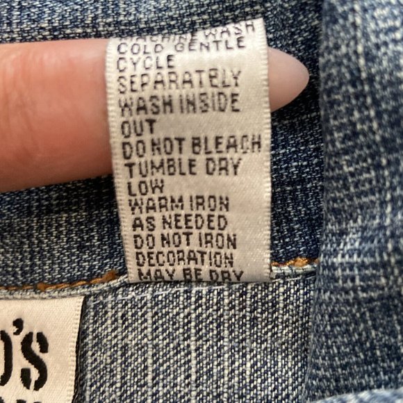 CHICO'S Design Womens Size 2 Embellished Geisha Beaded Embroidered Denim Jacket - Picture 11 of 14